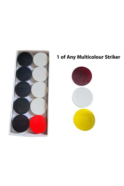 Generic 20-Piece Multicolour Acrylic Coins Set For Carrom Board Game With Striker