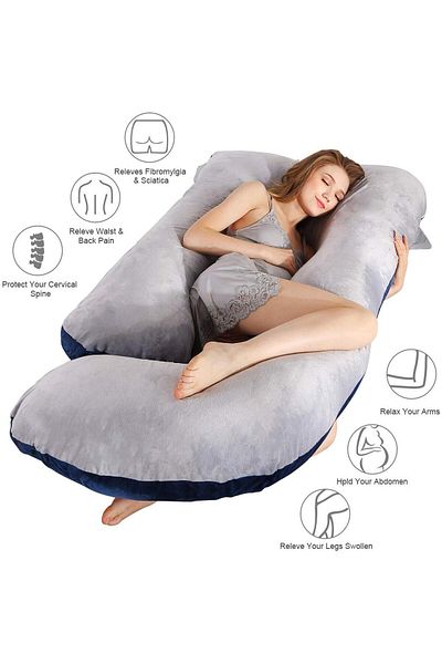 Saharaz 160cm ull Body Pregnancy Pillows With Velvet Cover, Removable and Washable, for Pregnant Women