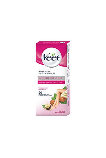Veet مجموعة إزالة الشعر بالشمع لكامل الجسم للبشرة العادية عبوة من 20 شريطًا
