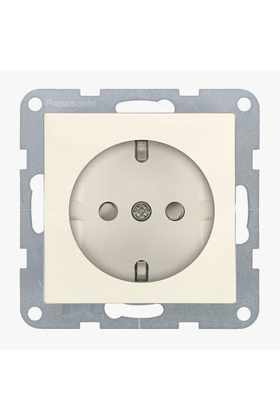 PANASONIC Schuko socket mechanism with child protection and Quick Connect (QC) Karre Plus 55 Beige