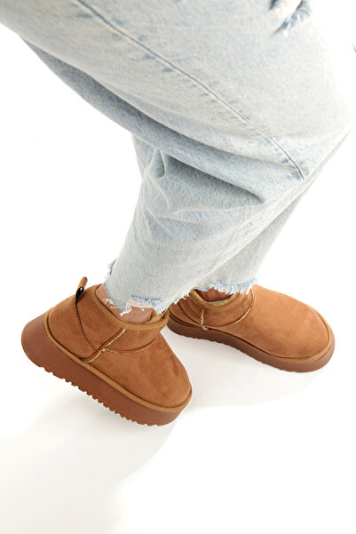 PİMORA '' GİNA '' Taba Süet Kadın Botu Kalın Taban Yeni Sezon