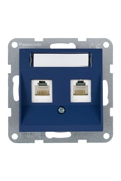 PANASONIC MECANISM PRIZA 2xCAT6 cu ETICHETA KARRE PLUS 55 SOFT TOUCH OCEAN