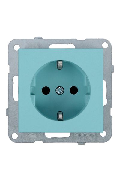 PANASONIC Schuko QC Karre Plus 55 Soft Touch Mechanism Turquoise
