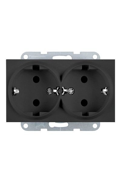 PANASONIC Double Schuko Socket Mechanism Karre Plus 55 Fumuriu