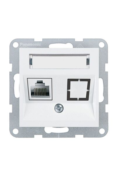 PANASONIC CAT6 Socket Mechanism with Label Karre Plus 55 White