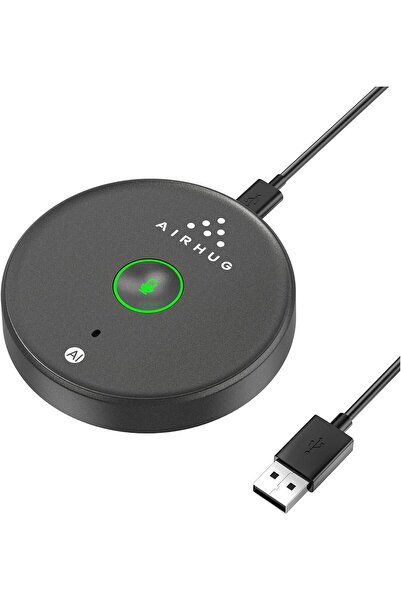 AIRHUG ميكروفون USB بدون مكبر صوت، ميكروفون كمبيوتر مكتبي، زر كتم الصوت مع مؤ...