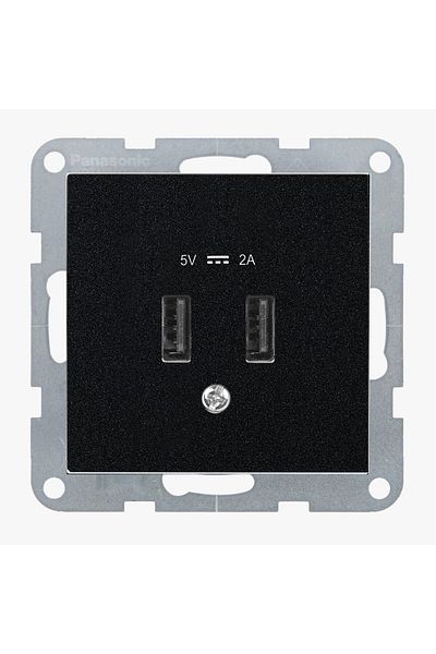 PANASONIC PRIZA USB 5V-2A MEC. KARRE PLUS 55 NEGRU