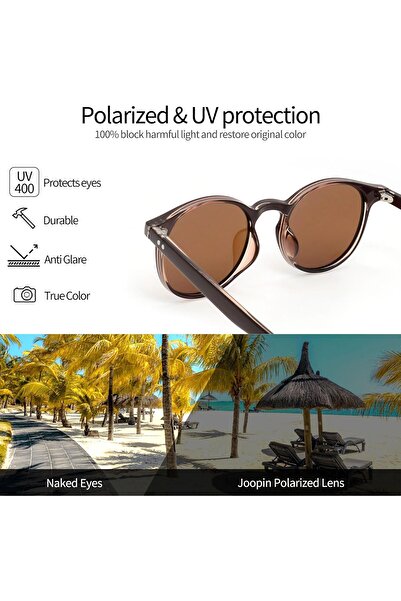 Joopin Retro Round Polarized Sunglasses UV400 Protection