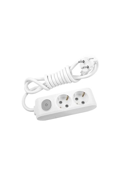 PANASONIC Xtendia Extension Cord with Switch, 2 Sockets, 3m, White