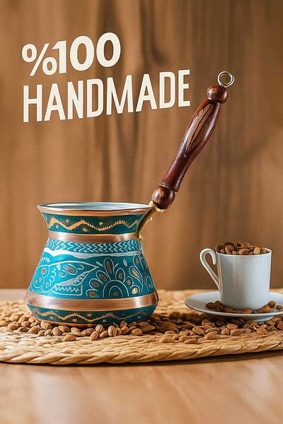 Haale إبريق قهوة نحاسي سعة 4 أشخاص