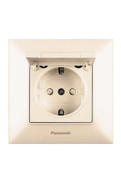 PANASONIC Priza Schuko cu capac 16A Arkedia Slim Bej