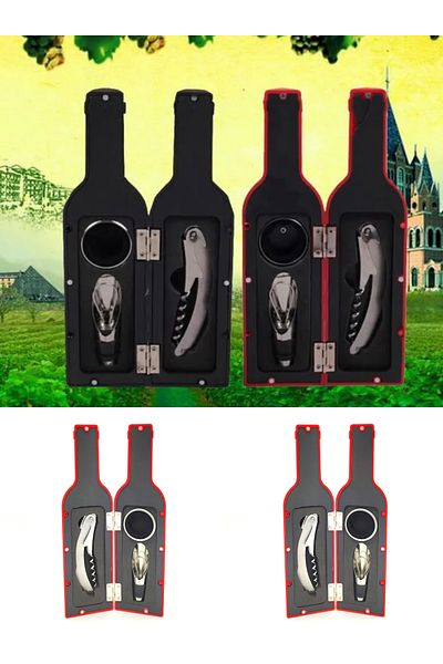 Wolawood Premium Bottle Corkscrew Set Metal Drink Opener Cover Stopper Opener Set Special Design Gift Set