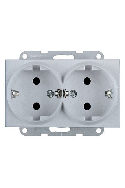 PANASONIC Double Schuko Socket Mechanism Karre Plus 55 Silver
