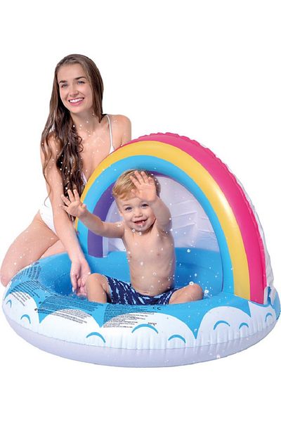 rexa Rainbow Baby Pool Inflatable Kiddie Pool 37 x 26 in