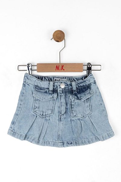 nk kids Fusta din denim plisată Albastru