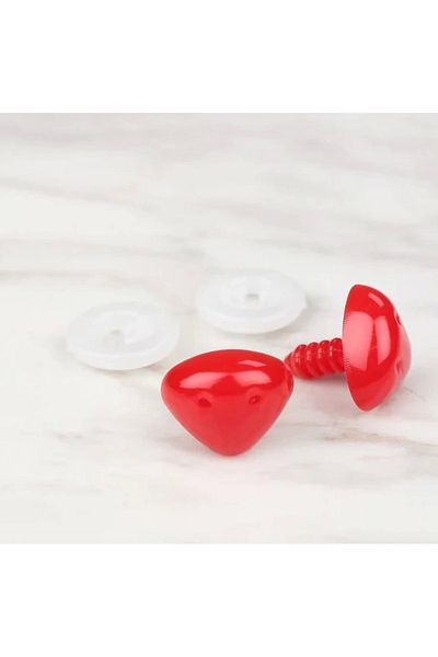 TİCARETSEPETİM Loren Crafts 15 mm Red 10 Pieces Amigurumi Nose