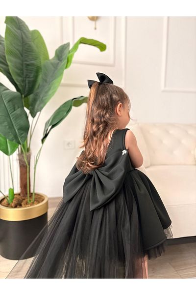 Tinypeople Girls Black Tail Evening Dress Dress Black Evening Dress Child Tail