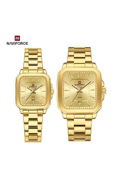 Naviforce Naviforce Men's and Women's Classic Stainless Steel Watch Set