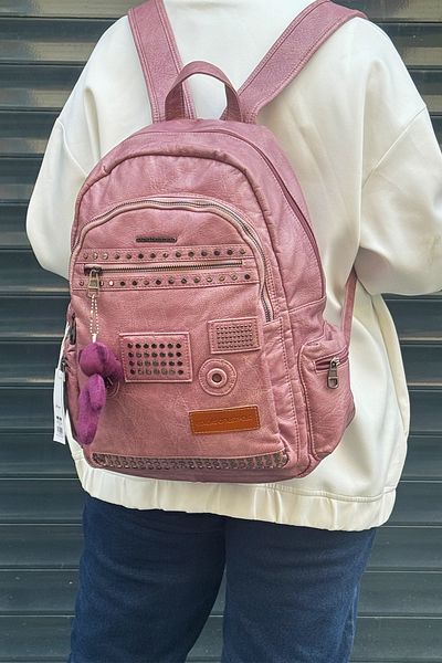 Just Polo Imported Washable Leather Backpack and School Bag