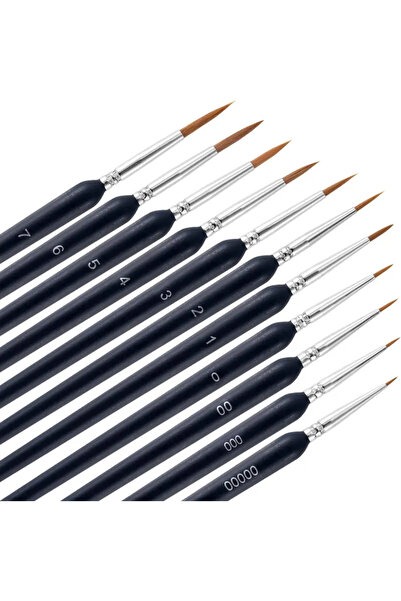 Choice1 مجموعة فرش طلاء فاخرة سوداء مكونة من 11 قطعة مع عصا مثلثة من الخشب ال...