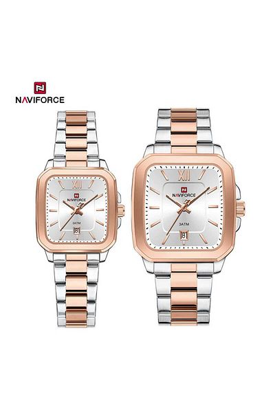 Naviforce Naviforce Men's and Women's Classic Stainless Steel Watch Set