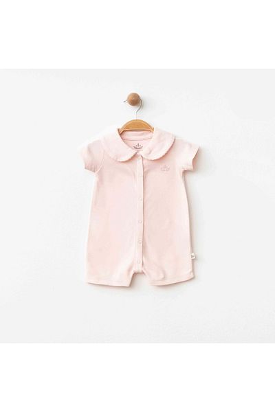 ESLENZA Baby Collar Short Jumpsuit Pink