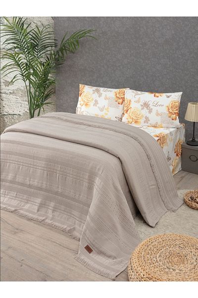 GONCA Lamazihome Double Bed Floral Patterned Cotton Bedspread Set