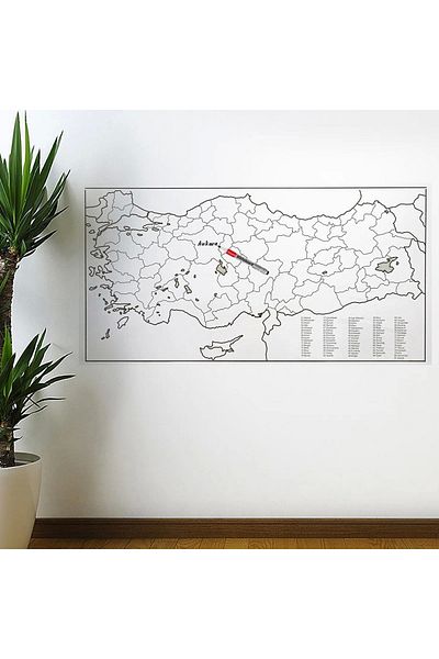 Beruflic Writable Turkey Map Magnetic Wall Sticker 110 X 56 Cm