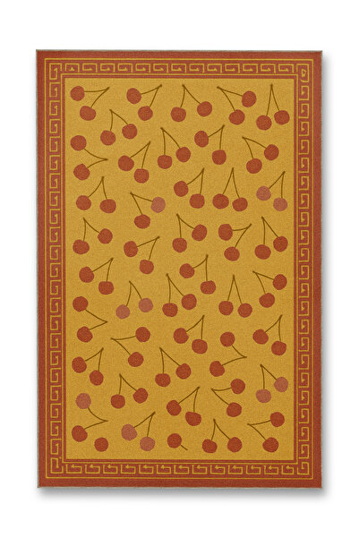 Rugs Modern Halı MOSSO Πλαίσιο και υφαντή βάση με λεπτομέρειες κερασιών Μοντέ...