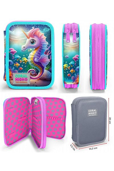 Coral High Set ghiozdan și organizator pentru fete, caiet de școală și organizator, verde apă, 23772 11144