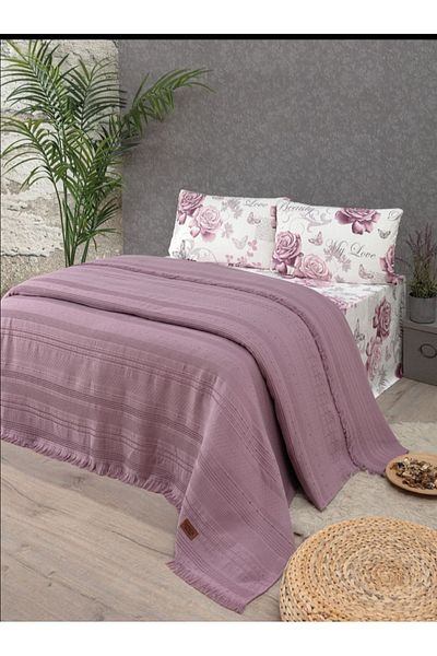 GONCA Lamazihome Double Floral Patterned Pique Set