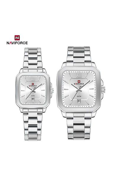Naviforce Naviforce Men's and Women's Watch Set with Classic Design, Stainless Steel, Water Resistant