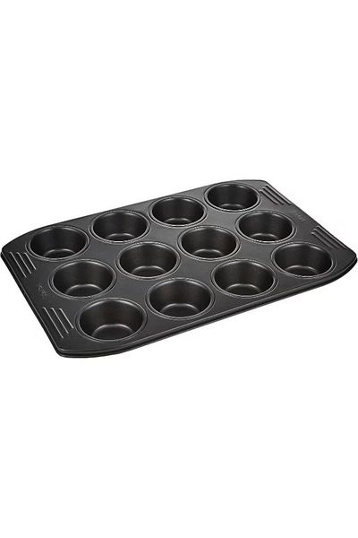 rexa Baking Mold | Easy Grip 12 Muffins 26.5X39.5Cm | Carbon Steel | Easy Handling | Large Handles