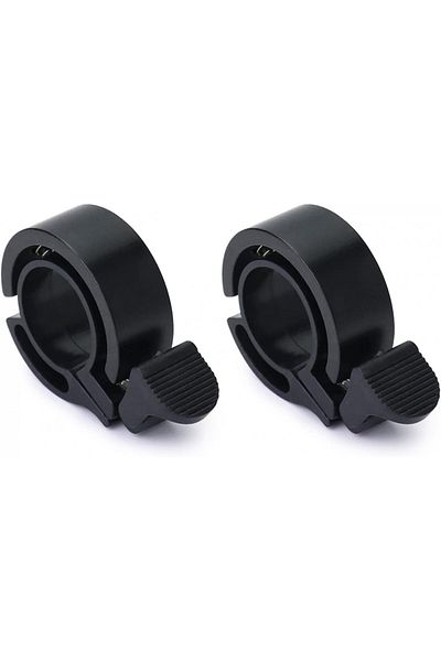 Qwork Set Of 2 Bicycle Bells, Aluminum Alloy, Black, 5.5 X 3.8 X 1.5 Cm