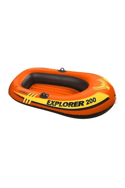 Intex Comfort And Rigidity Inflatable Explorer 200 Boat, Orange/Yellow/Black 185x94x41cm