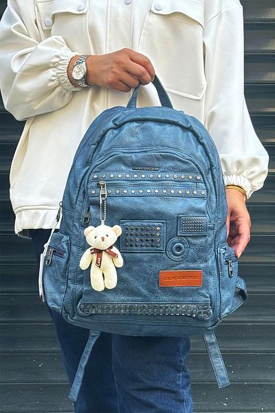 Just Polo Imported Washable Leather Backpack and School Bag