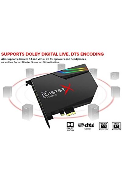 CREATIVE بطاقة صوت الألعاب Sound Blaster PCIe وDAC مع Dolby Digital وDTS وXamp Discrete Head