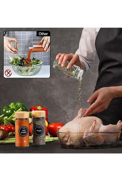 Lumely 24 Pcs Complete Spice Jars Set, Seasoning Organizer with Label and Shaker Lid, for drawer, cabinet