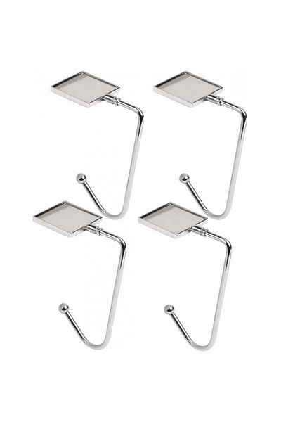 LOOPES Set Of 4 Hooks, Silver, Stainless Steel, 3.5 X 3.5 X 9.8 Cm