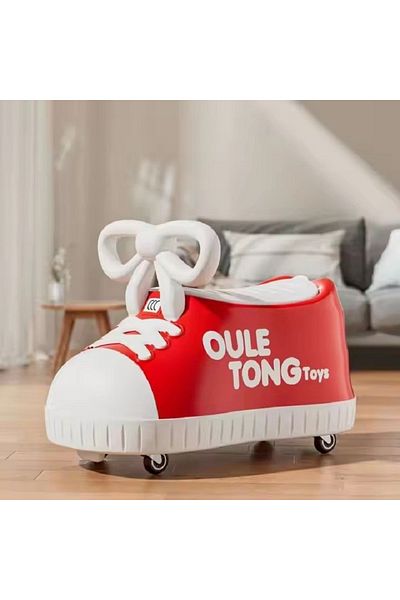 rexa Children's Car, Flippy, Shoe Model, 4 Wheels, 1-6 years, Storage Box, Red