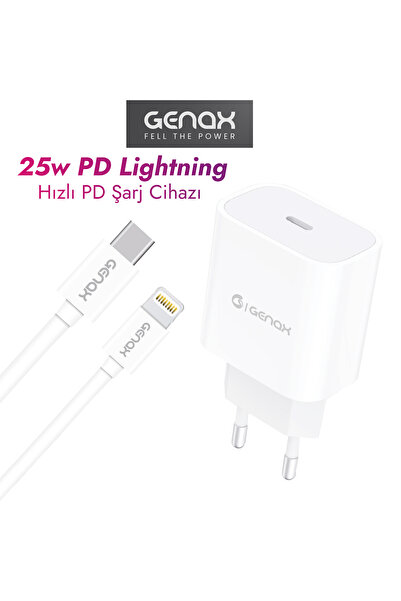 GENAX 25W iPhone Hızlı Şarj Cihazı | Lightning Girişli PD Adaptör