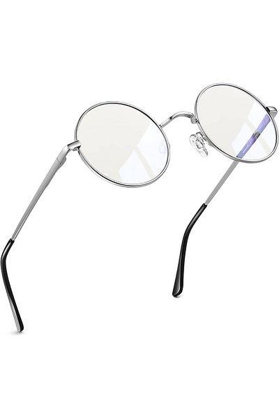 Joopin Blue Light Blocking Glasses for Men Women, Round Clear Lens Anti Eye Strain UV Glare Glasses