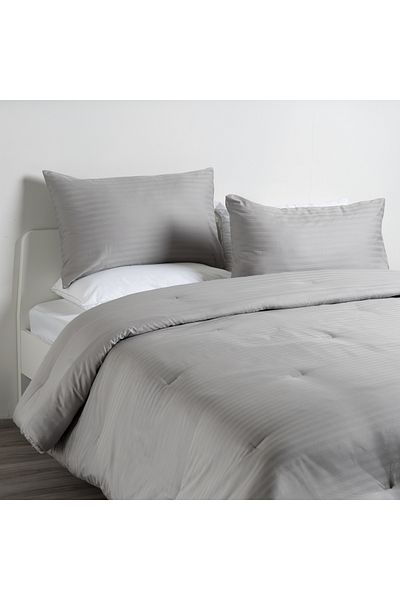 AMBRA 3pcs cotton comforter set 220*240 cm, grey