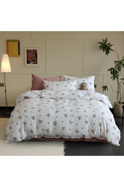 Pucioasa 100% cotton bed linen, knitted with elastic, teddy bears