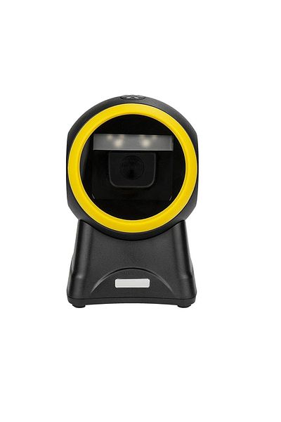 divendi-ro Barcode scanner with USB cable, 1D 2D QR, Omnidirectional, black-yellow