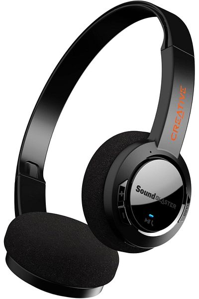 CREATIVE سماعات رأس Sound Blaster JAM V2 خفيفة الوزن لاسلكية تعمل بتقنية البلوتوث 5.0 مع USB-C وaptX Low Laten