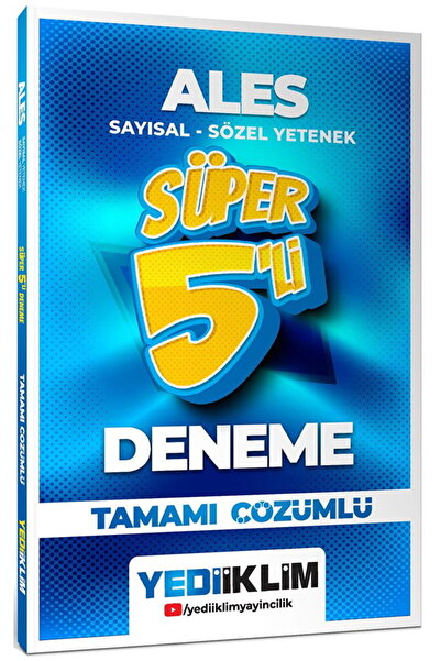 Yediiklim Yayınları 2026 ALES Sayısal Sözel Yetenek Tamamı Çözümlü Süper 5 li...