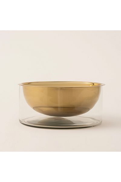 LA MESA Oulfa gold glass / metal bowl 28*28*14 cm