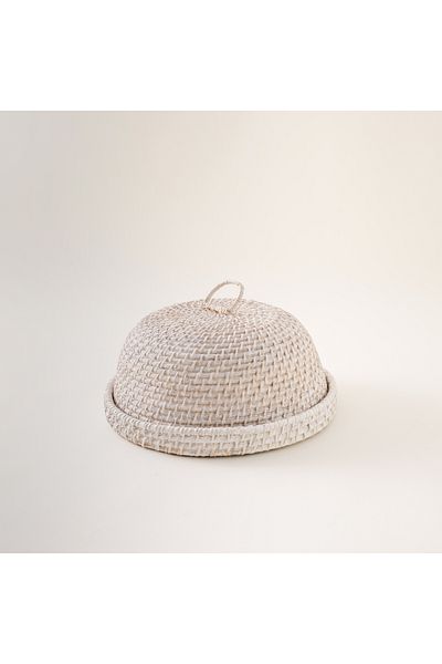 NİCE Rattan Cover With Base In White