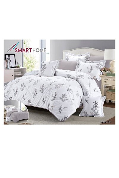 smart home Double-sided duvet set, 8-piece duvet, size 240x260 cm, filling (350 g/m²), microfiber